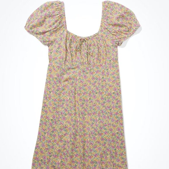 American Eagle Floral Puff-Sleeve Mini Dress in XL - Picture 1 of 5